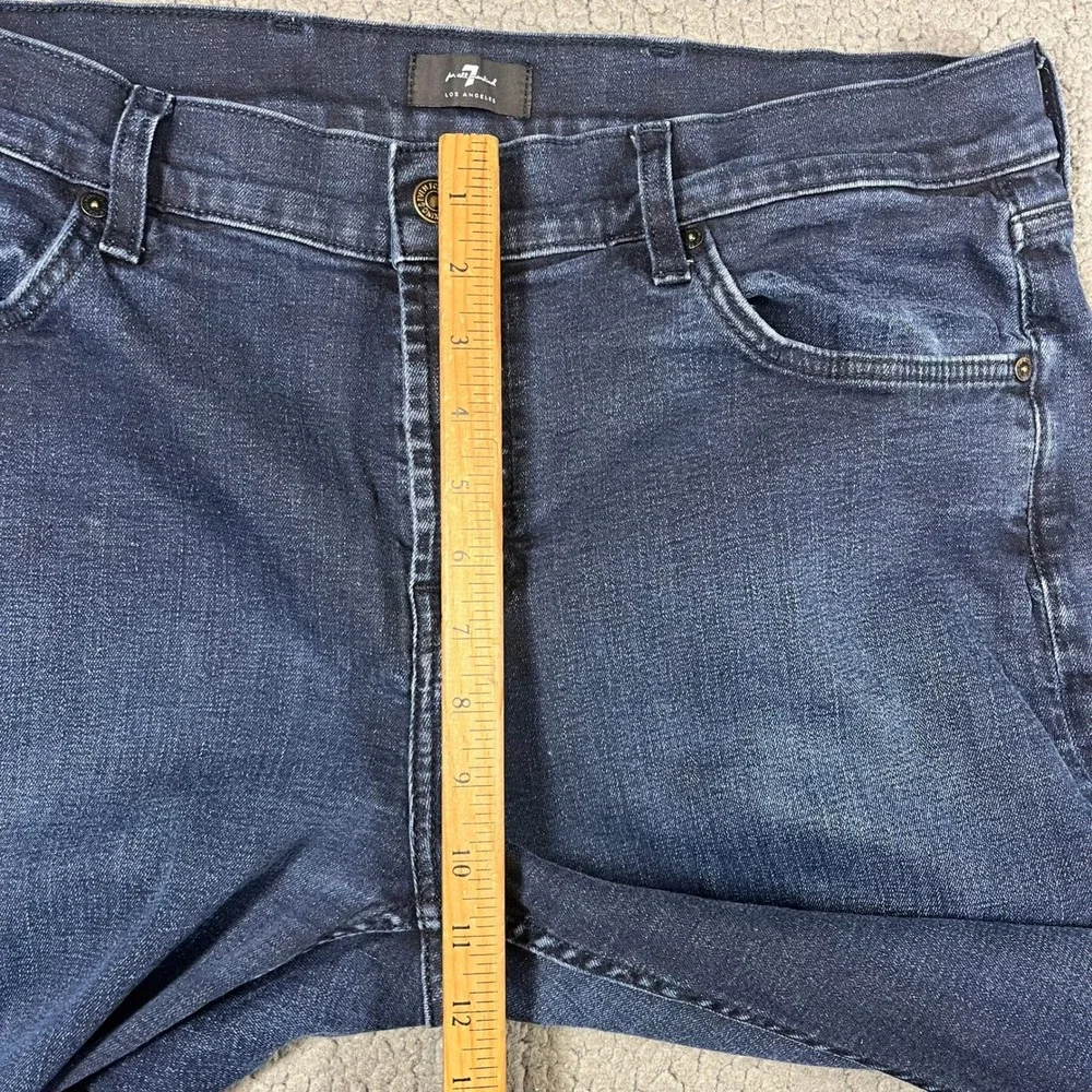 7 For All Mankind Mens Dark Wash Straight Leg Stretch Denim Jeans Size 38x27